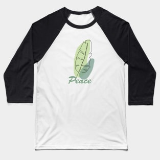 Green leaf with peace, inspirational meanings Baseball T-Shirt